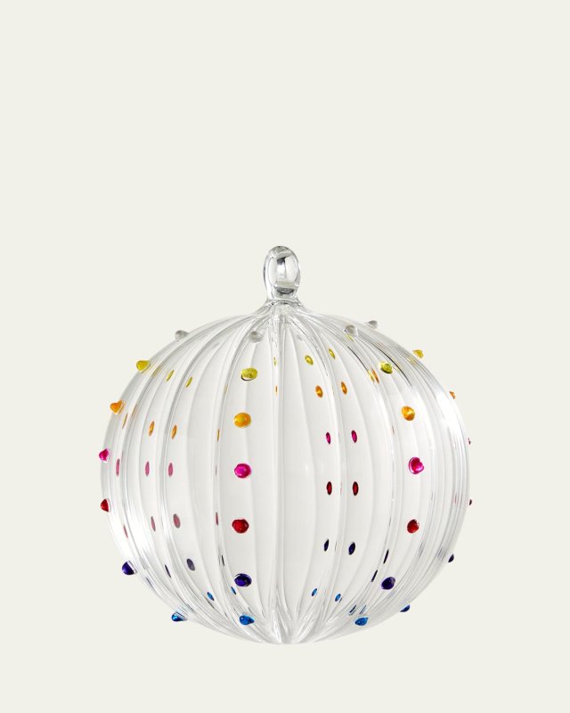 Clear Multicolored Dots Christmas Ornament